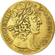 Francia, Louis XIII, Double Louis d'or, 1640, Paris, LVDO, Oro, MBC, Gadoury:59