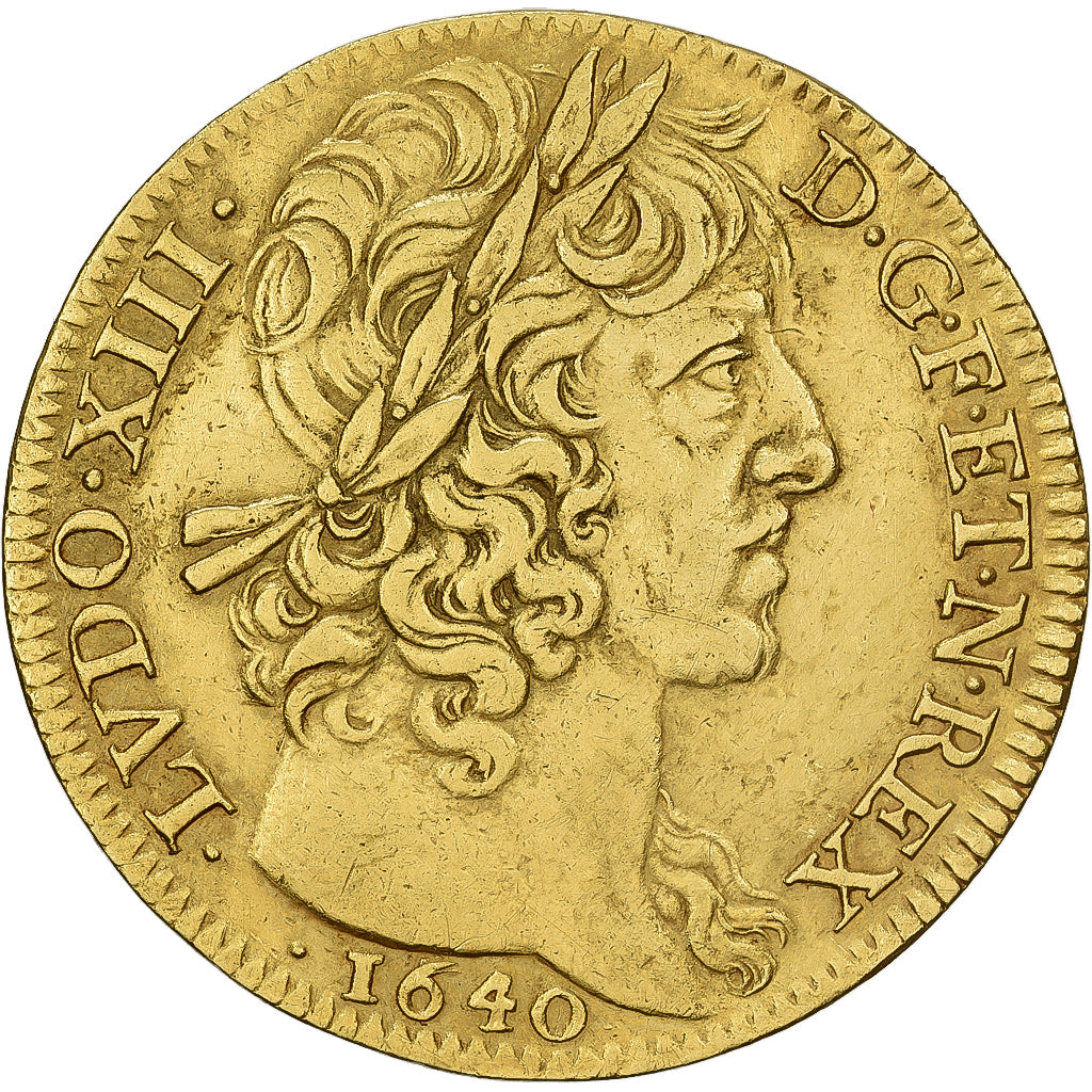 Francia, Louis XIII, Double Louis d'or, 1640, Paris, LVDO, Oro, BB, Gadoury:59