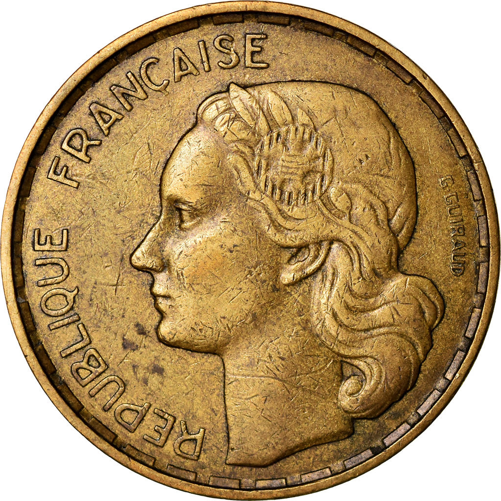 France, 50 Francs, Guiraud, 1950, Beaumont-Le-Roger, Cupro-Aluminium, VF(30-35)