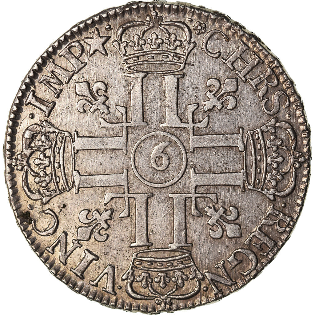 Francja, Louis XIV, 1/2 Écu aux 8 L, 1690, Rennes, Srebro, AU(50-53)