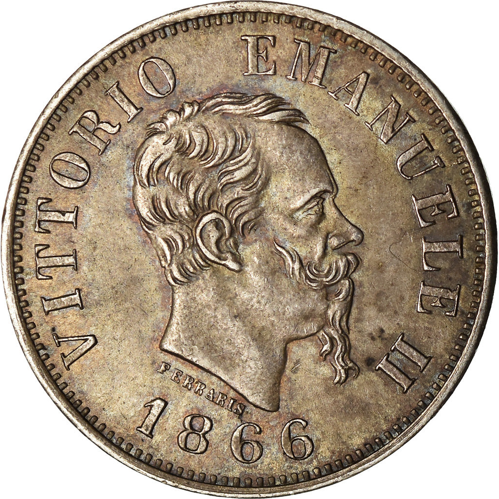 Monnaie, Italie, Vittorio Emanuele II, 50 Centesimi, 1866, Milan, SUP+, Argent