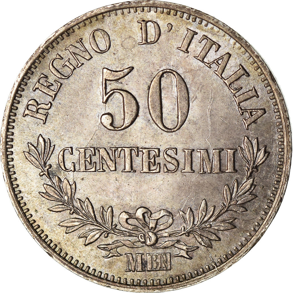 Monnaie, Italie, Vittorio Emanuele II, 50 Centesimi, 1866, Milan, SUP+, Argent