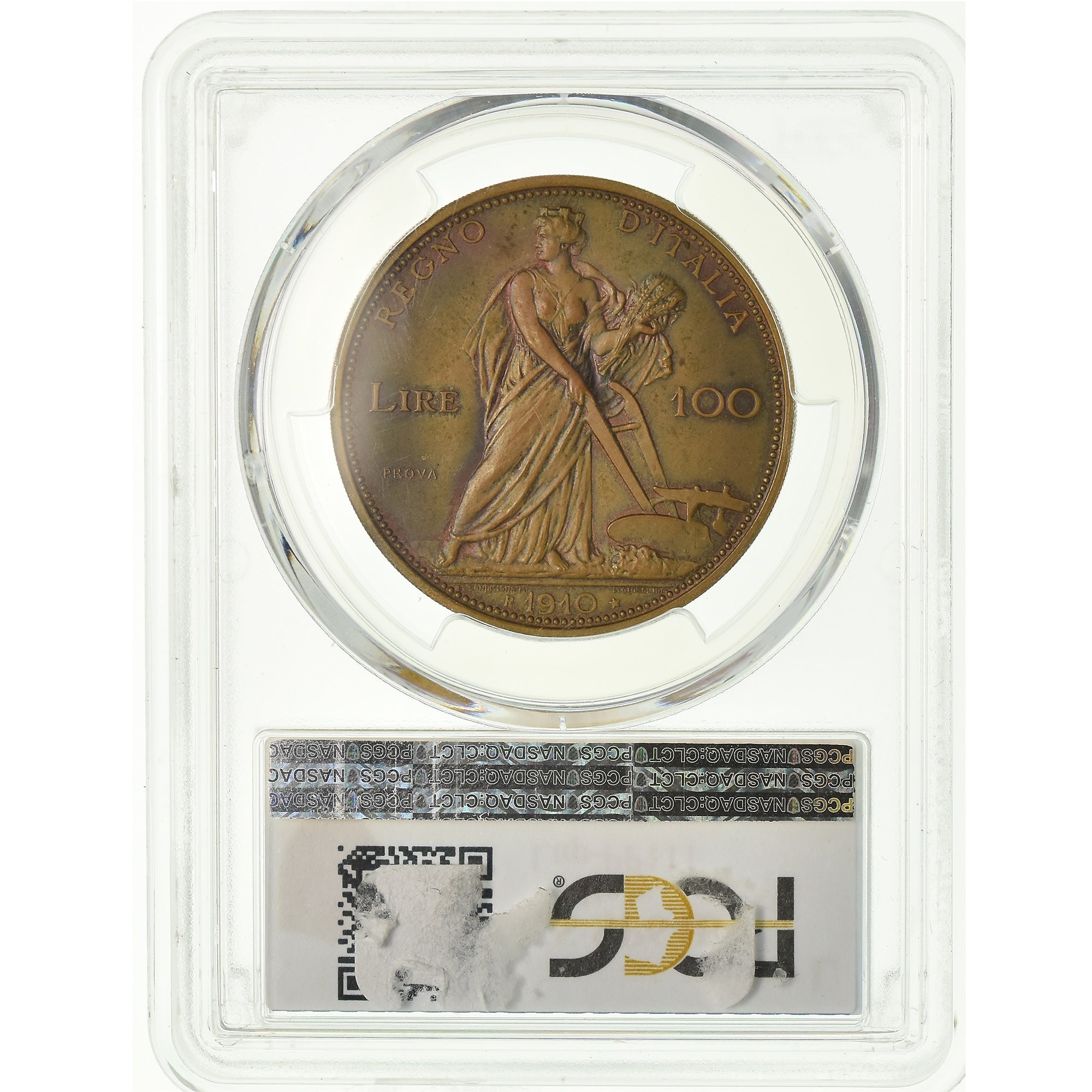 Itália, Vittorio Emanuele III, 100 Lire, 1910, Rome, Pattern, Bronze, PCGS