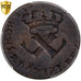 NEW FRANCE, Louis XV, 9 Deniers, (1721-22), Frappe incuse, Bronce, PCGS, F15