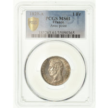 Monnaie, France, Charles X, Franc, 1829, Paris, PCGS, MS61, Argent, Gadoury:450