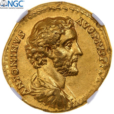 Antoninus Pius, Aureus, 140-143, Rome, Złoto, NGC, Ch XF 5/5-2/5, RIC:75b