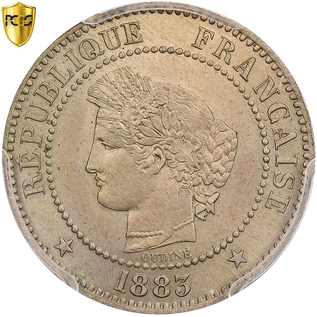 Francja, 2 Centimes, Cérès, 1883, Paris, Epreuve, Melchior, PCGS, SP65