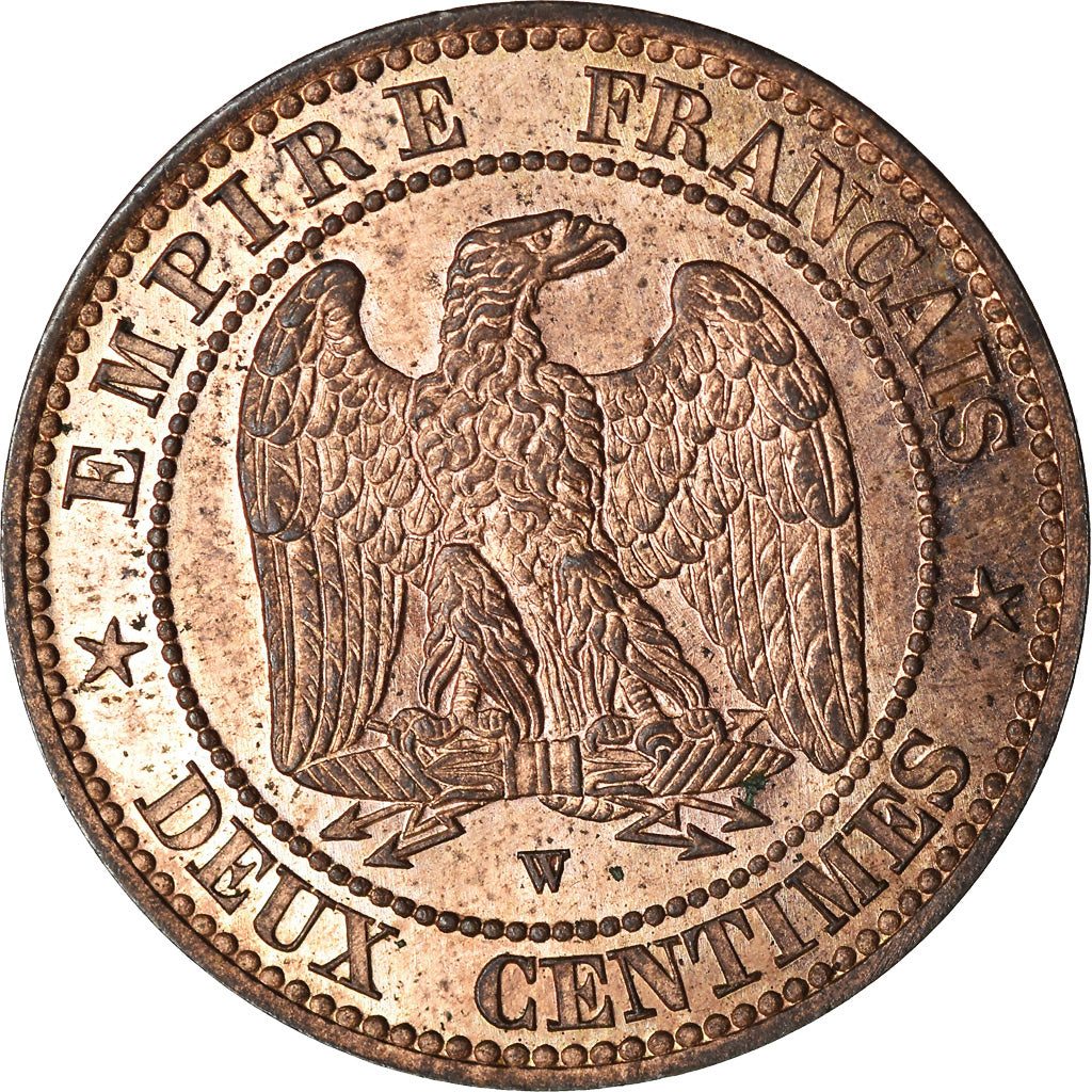 Moneta, Francja, Napoleon III, Napoléon III, 2 Centimes, 1853, Lille, MS(63)