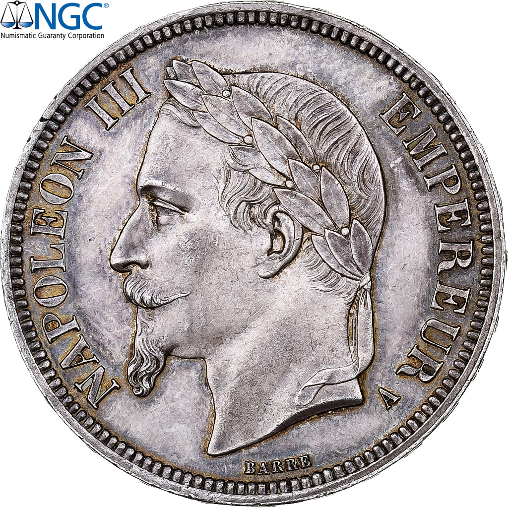 Frankreich, Napoleon III, 5 Francs, 1862, Paris, Silber, NGC, UNC Details