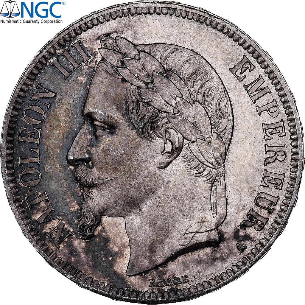 France, Napoléon III, 5 Francs, 1861, Paris, Petit A, Argent, NGC, MS64