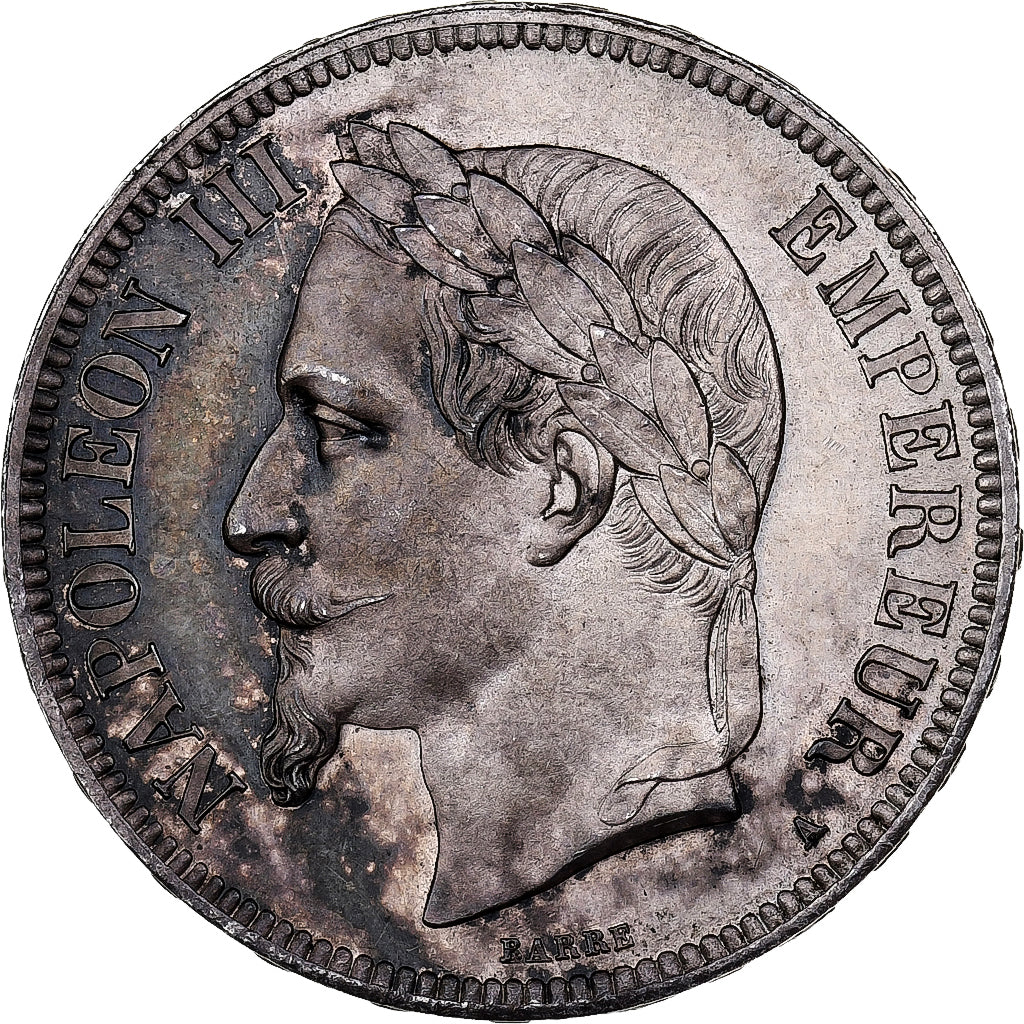 Francia, Napoleon III, 5 Francs, 1861, Paris, Petit A, Argento, NGC, MS64