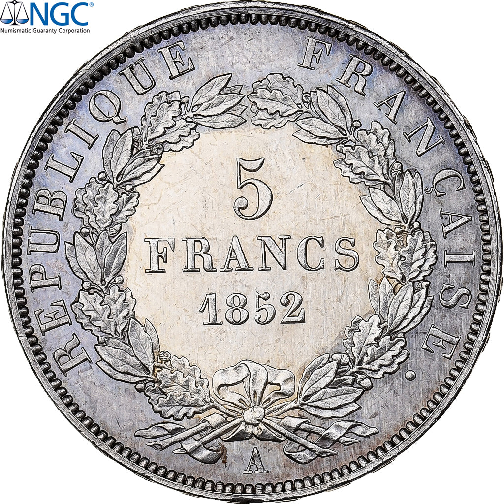 Frankreich, Louis-Napoléon Bonaparte, 5 Francs, 1852, Paris, Pattern, Silber