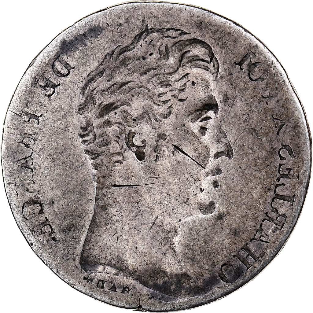 France, Charles X, 1 Franc, 1824-1830, Frappe incuse, Argent, TB, Gadoury:450