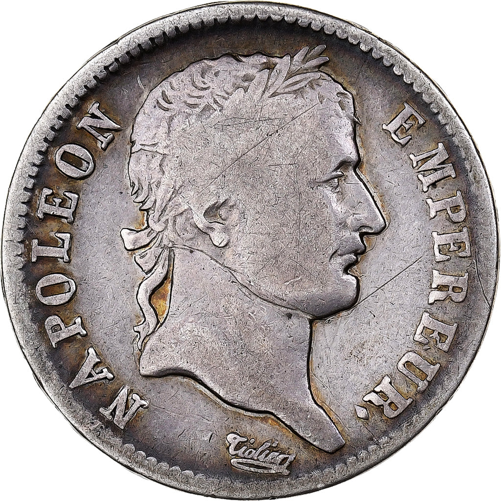 France, Napoleon I, 1 Franc, 1807-1814, Incuse strike, Silver, VF(20-25)