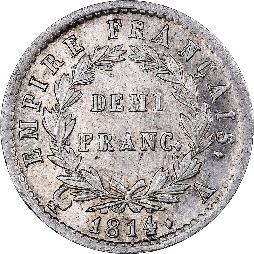 Francia, Napoleon I, 1/2 Franc, 1814, Paris, Plata, NGC, MS63, Gadoury:399