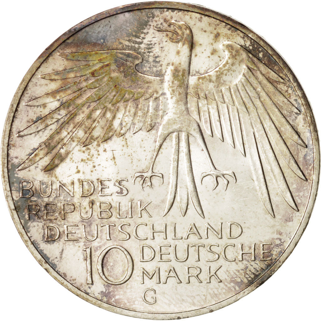 Moneta, GERMANIA - REPUBBLICA FEDERALE, 10 Mark, 1972, Karlsruhe, SPL, Argento