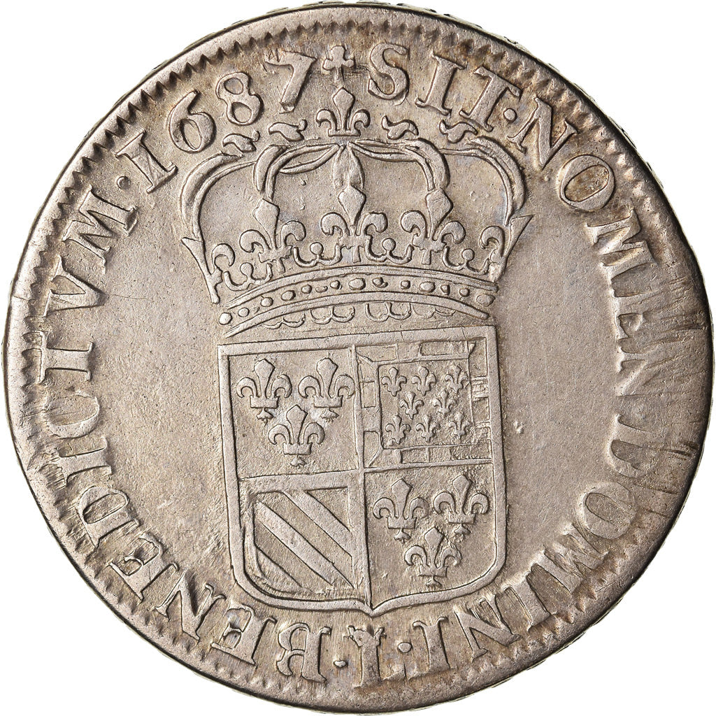 Monnaie, France, Louis XIV, 1/2 Écu de Flandre, 1/2 Ecu, 1687, Lille, TB+