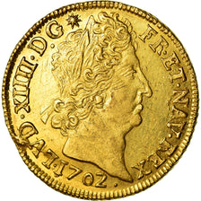 France, Louis XIV, Double louis d'or aux 8 L et aux insignes, 1702, Bayonne, Or