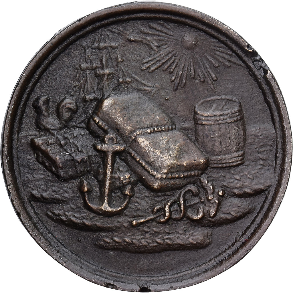 Frankreich, Token, Colonies, Pointe-à-Pitre, 1/4 Gourde, 1825, SS+, Métal de