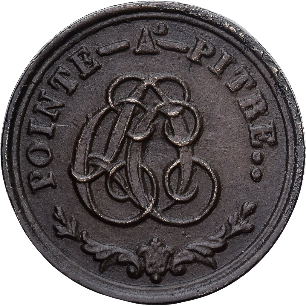 Frankreich, Token, Colonies, Pointe-à-Pitre, 1/4 Gourde, 1825, SS+, Métal de