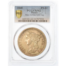 France, 5 Francs, Concours de Boivin, 1848, Pattern, Silver, PCGS, SP62