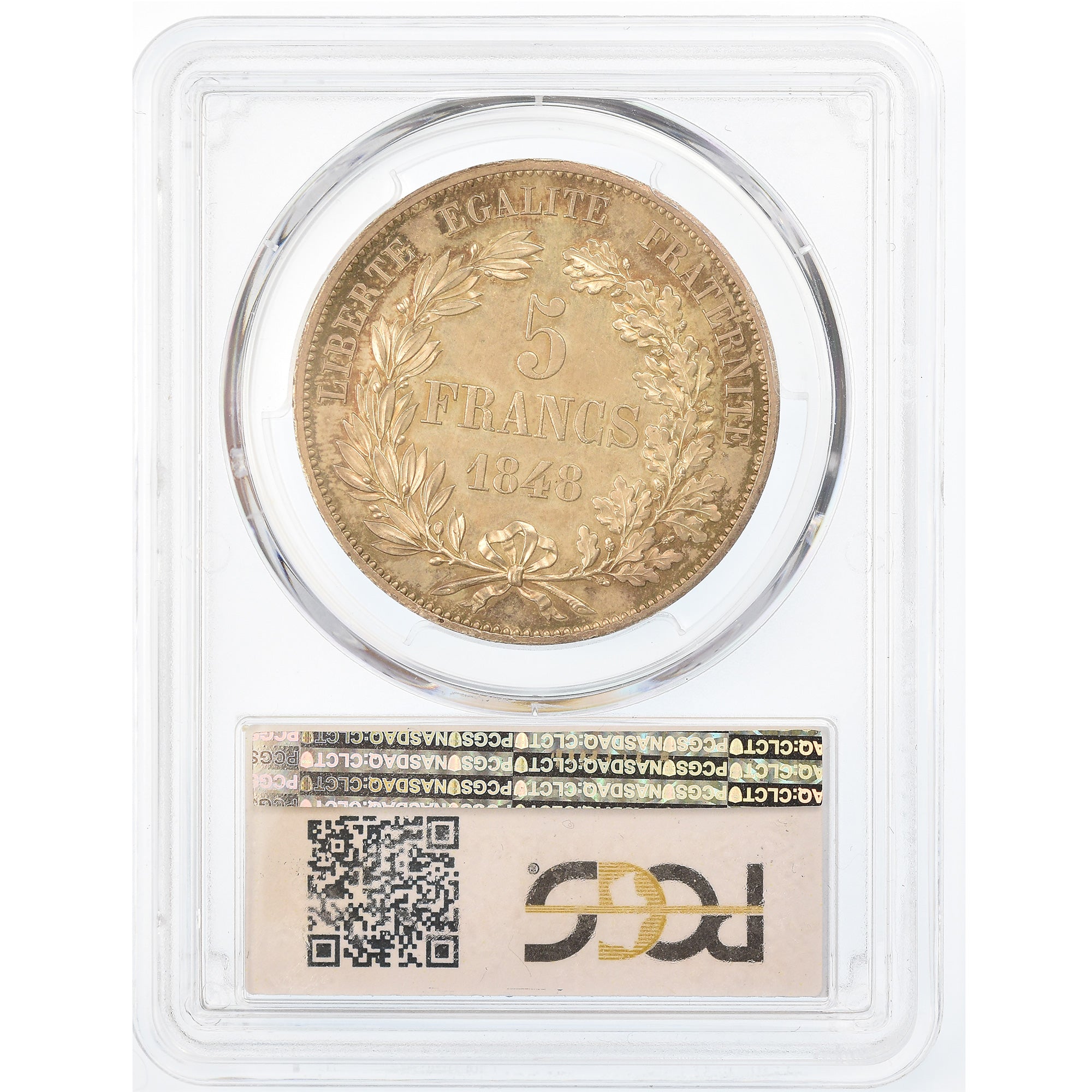 France, 5 Francs, Concours de Boivin, 1848, Pattern, Silver, PCGS, SP62