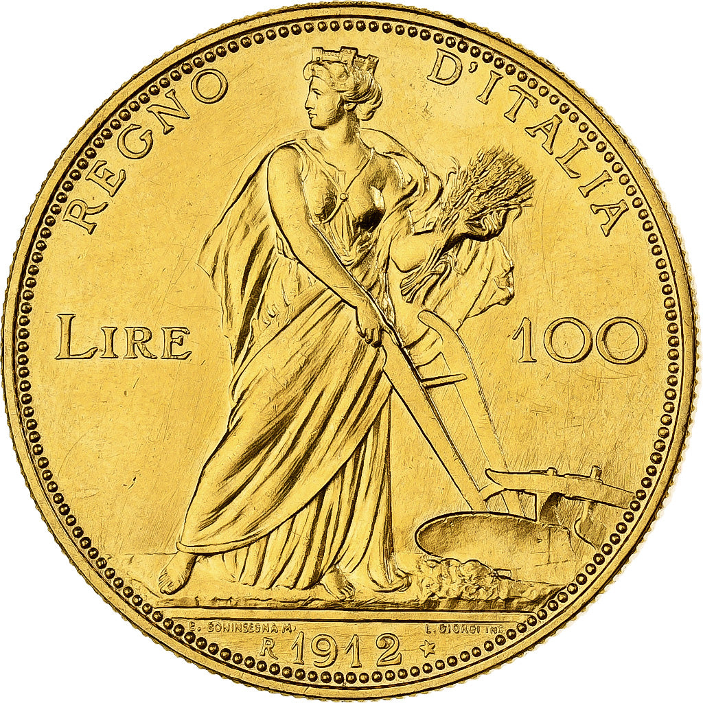 Italië, Vittorio Emanuele III, 100 Lire, 1912, Rome, Goud, PR+, KM:50