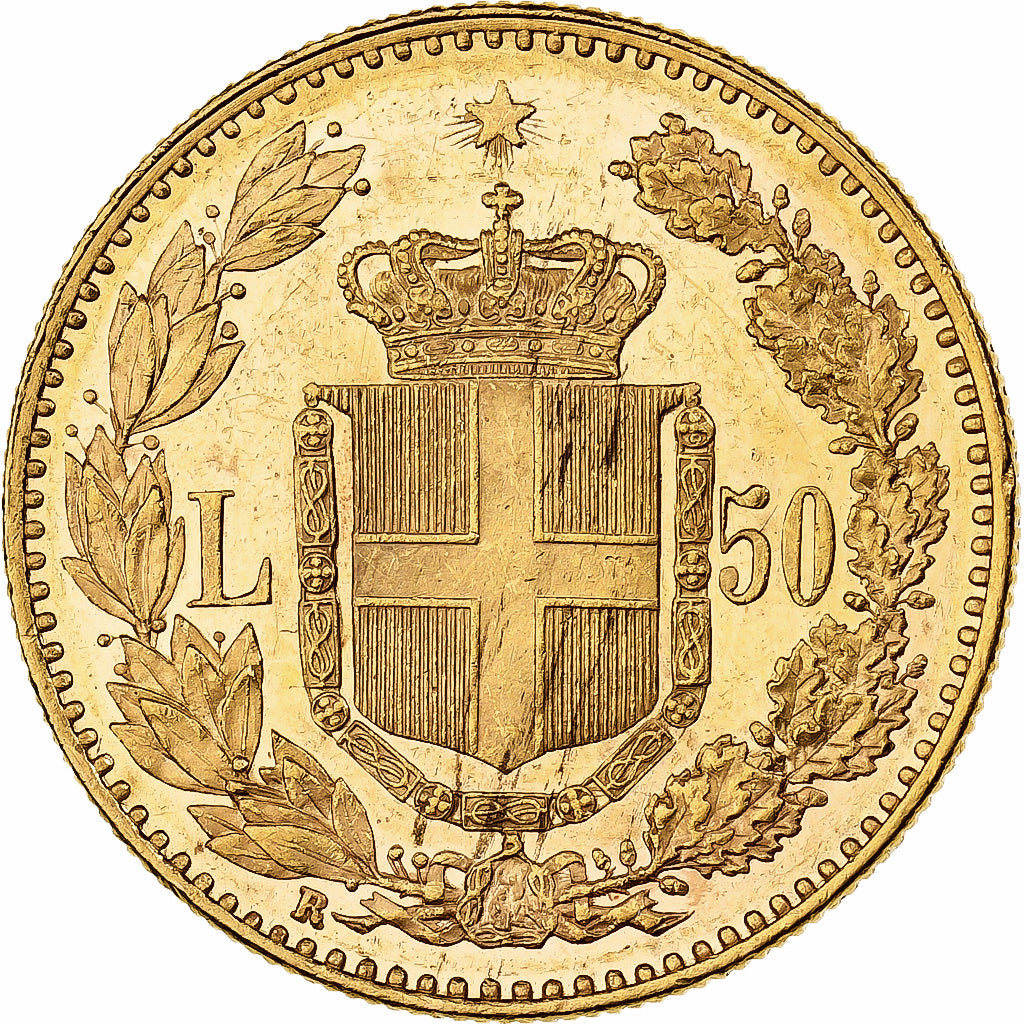 Italia, Umberto I, 50 Lire, 1891, Rome, Oro, SPL-, KM:25