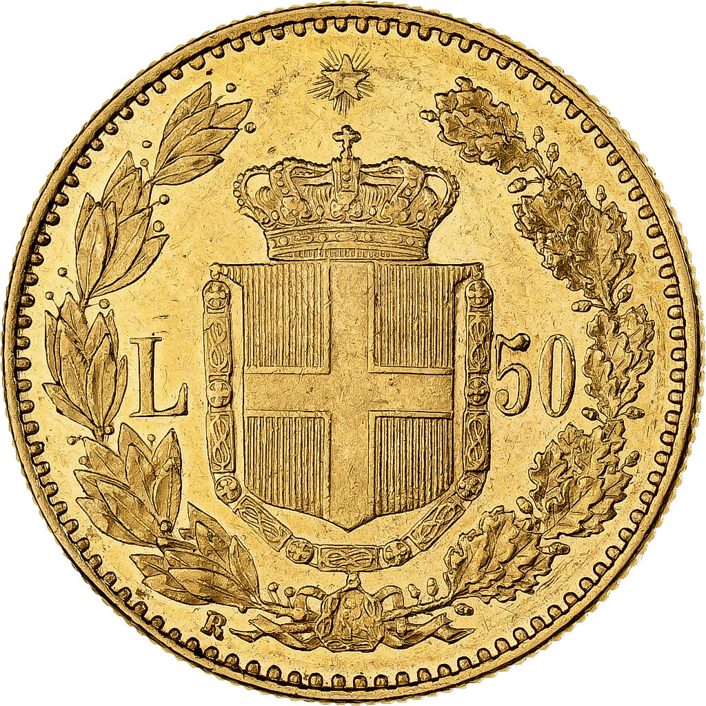 Itália, Umberto I, 50 Lire, 1888, Rome, Dourado, AU(55-58), KM:25