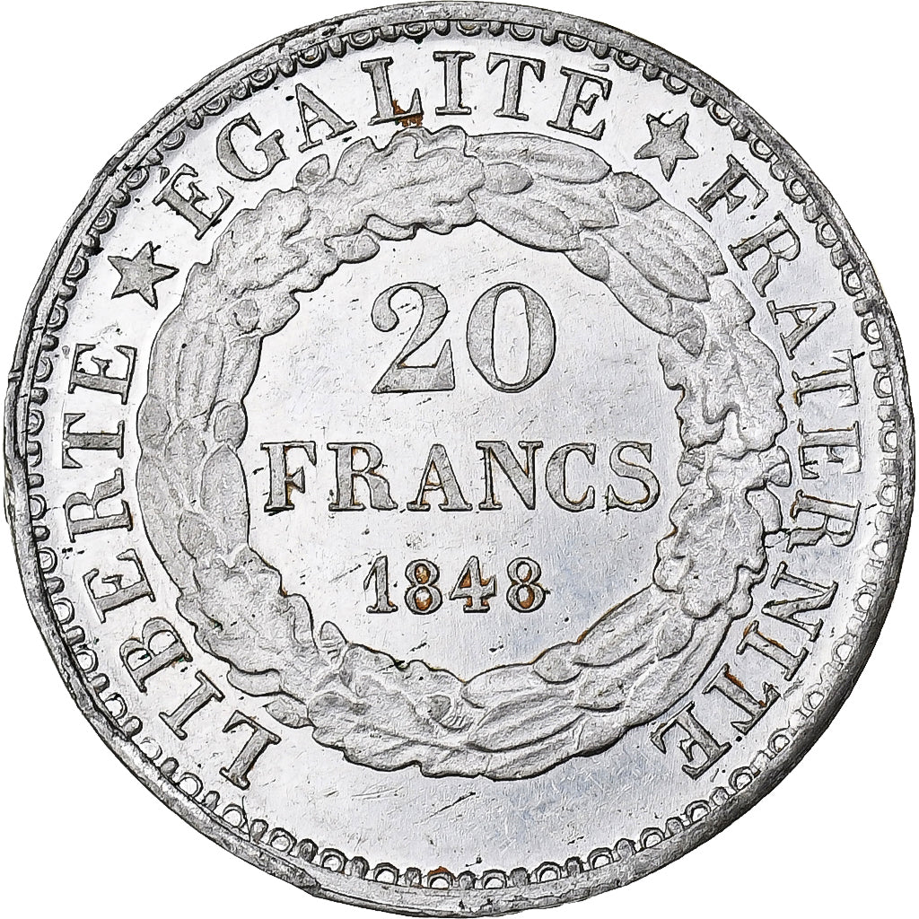 France, 20 Francs, Concours de Farochon, 1848, Pattern, Tin, MS(60-62)