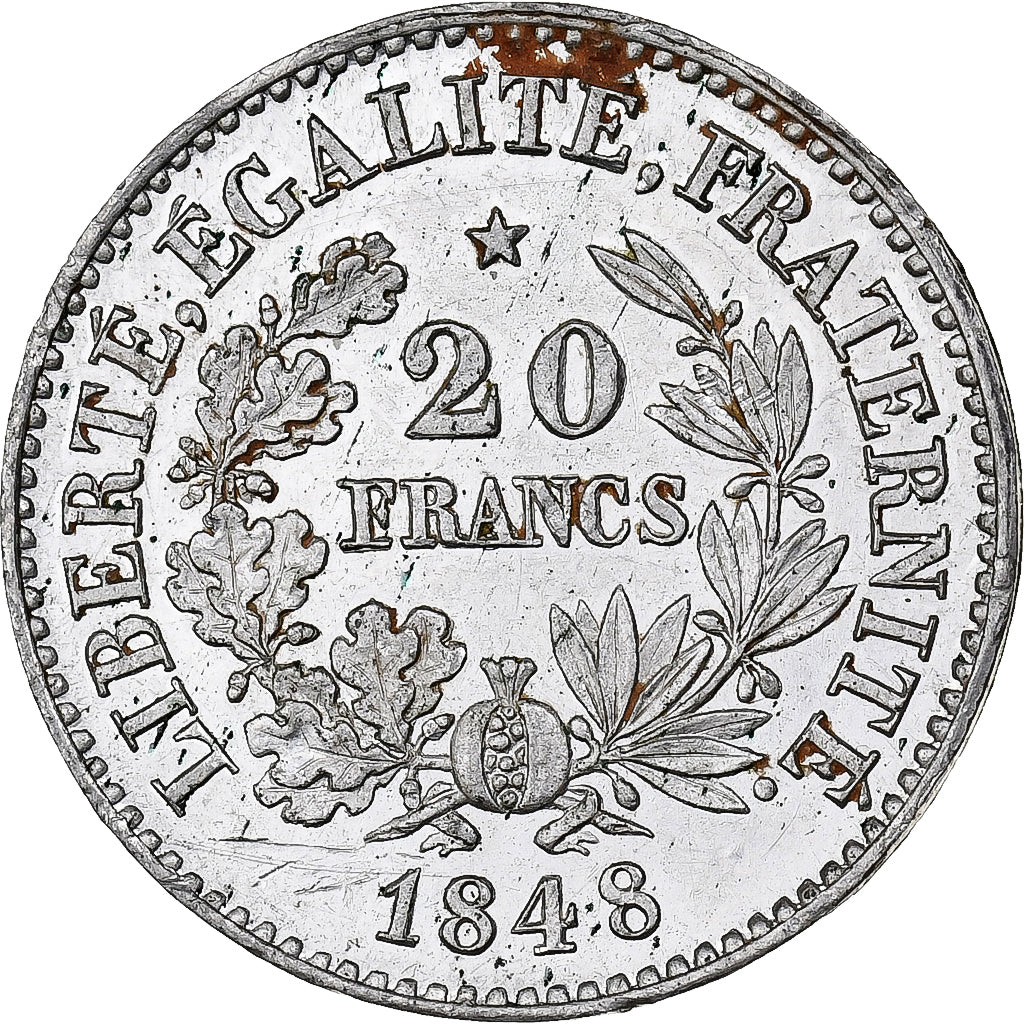 France, 20 Francs, Concours de Leclerc, 1848, Essai, Etain, SUP+, Gadoury:1048
