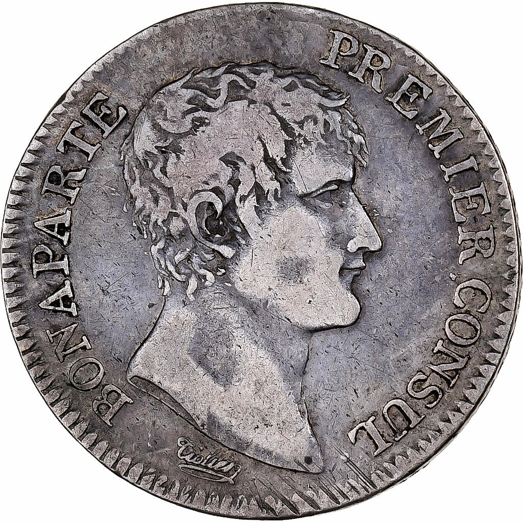 Francia, Napoleon I, 1 Franc, An XI, Geneva, Argento, MB+, Gadoury:442, KM:649.4
