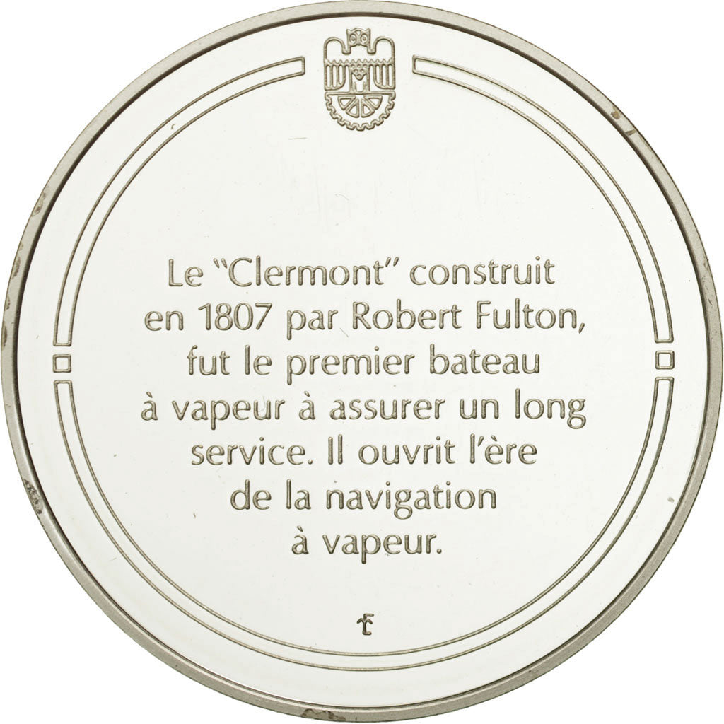 Francja, Medal, Le bateau à vapeur, Nauka i technologia, MS(65-70), Srebro
