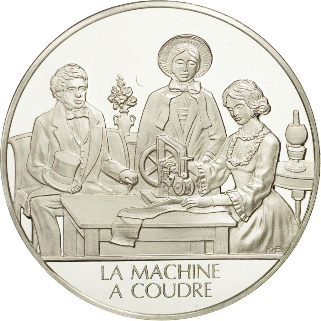 France, Medal, La machine à coudre, Sciences & Technologies, FDC, Argent