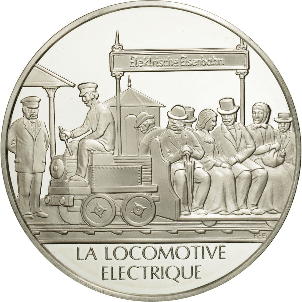 France, Medal, La locomotive électrique, Sciences & Technologies, FDC, Argent