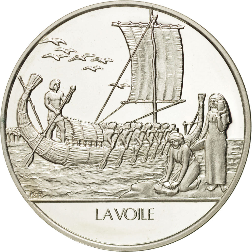 France, Medal, La voile, Sciences & Technologies, FDC, Argent