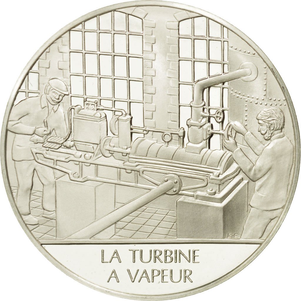 Frankreich, Medal, La turbine à vapeur, Sciences & Technologies, STGL, Silber