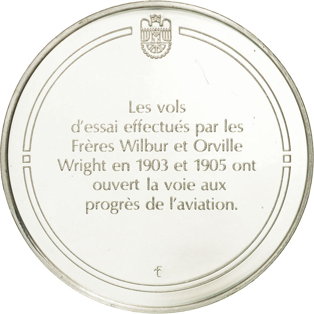 Frankrijk, Medal, L'aéroplane à moteur, Sciences & Technologies, FDC, Zilver