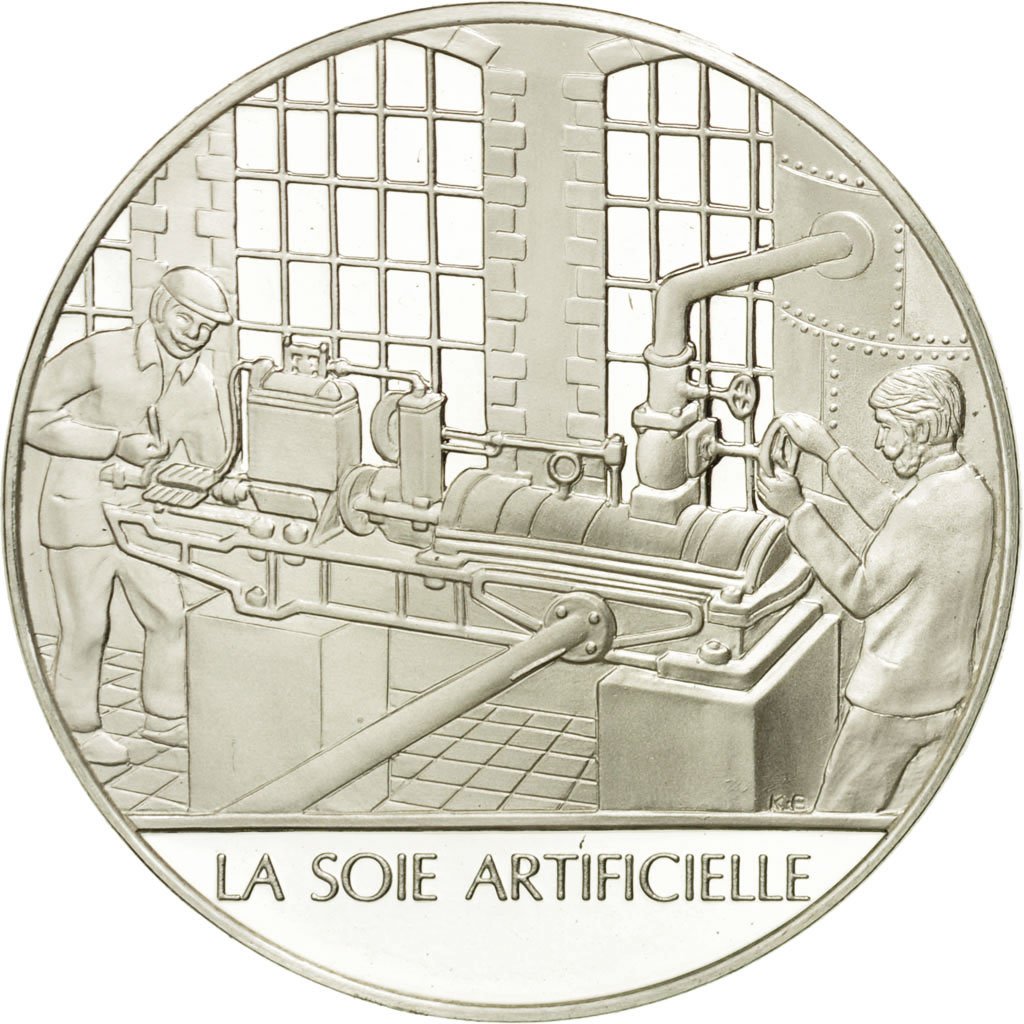 France, Medal, La soie artificielle, Sciences & Technologies, FDC, Argent