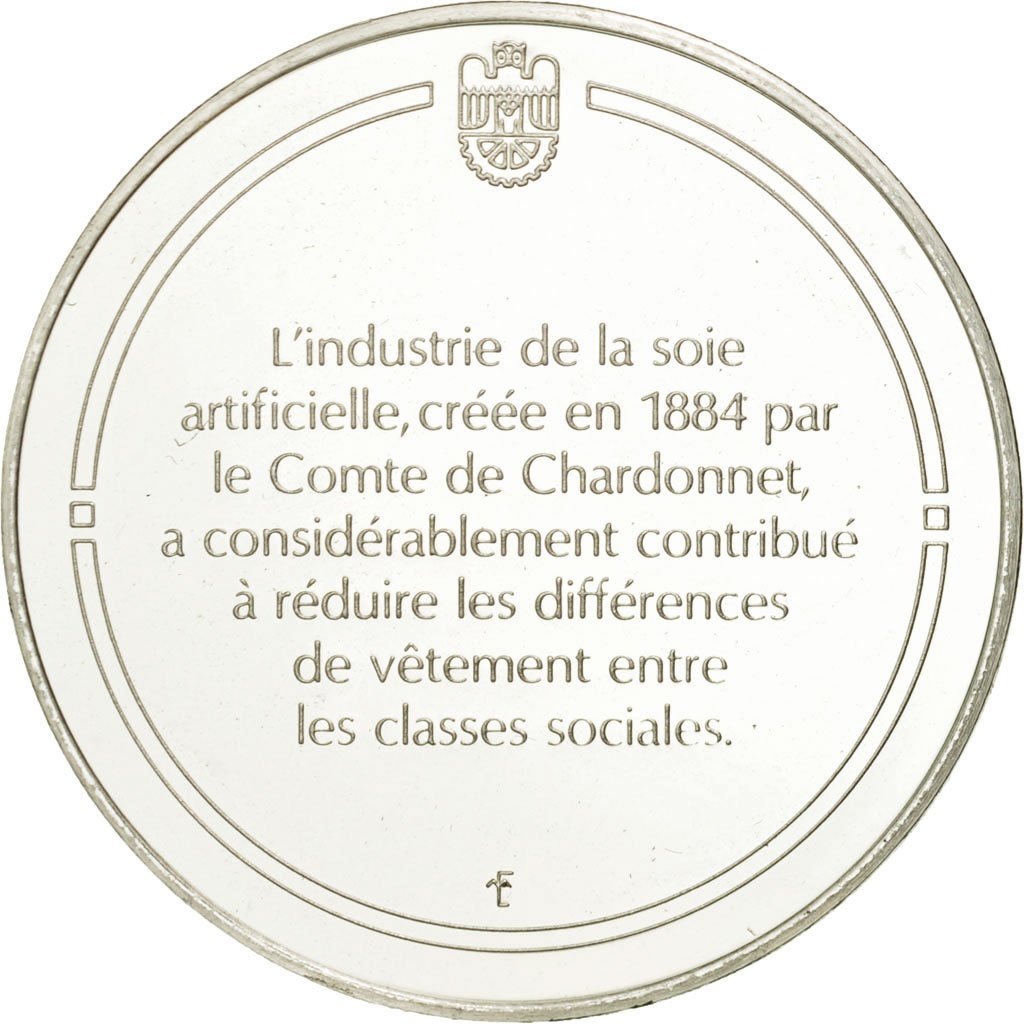 France, Medal, La soie artificielle, Sciences & Technologies, FDC, Argent