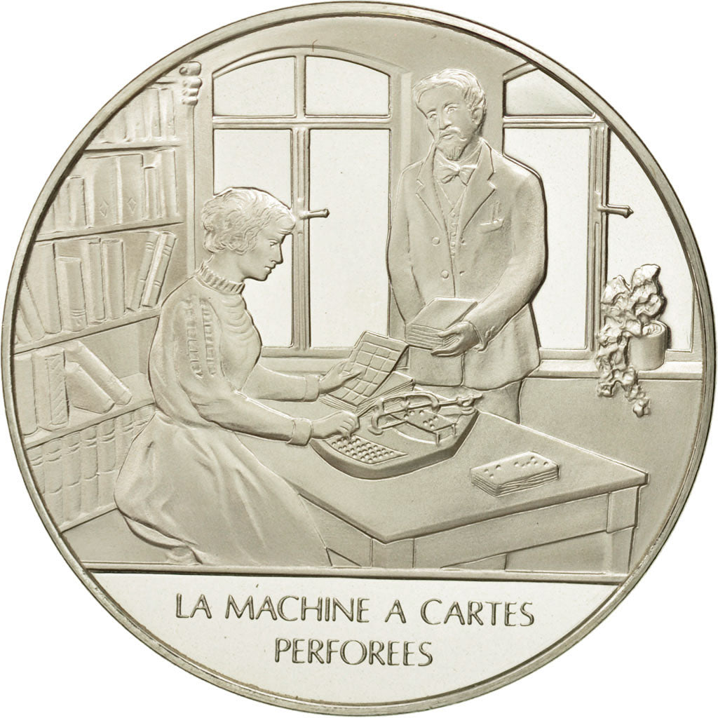 France, Medal, La machine à cartes perforées, Sciences & Technologies, FDC