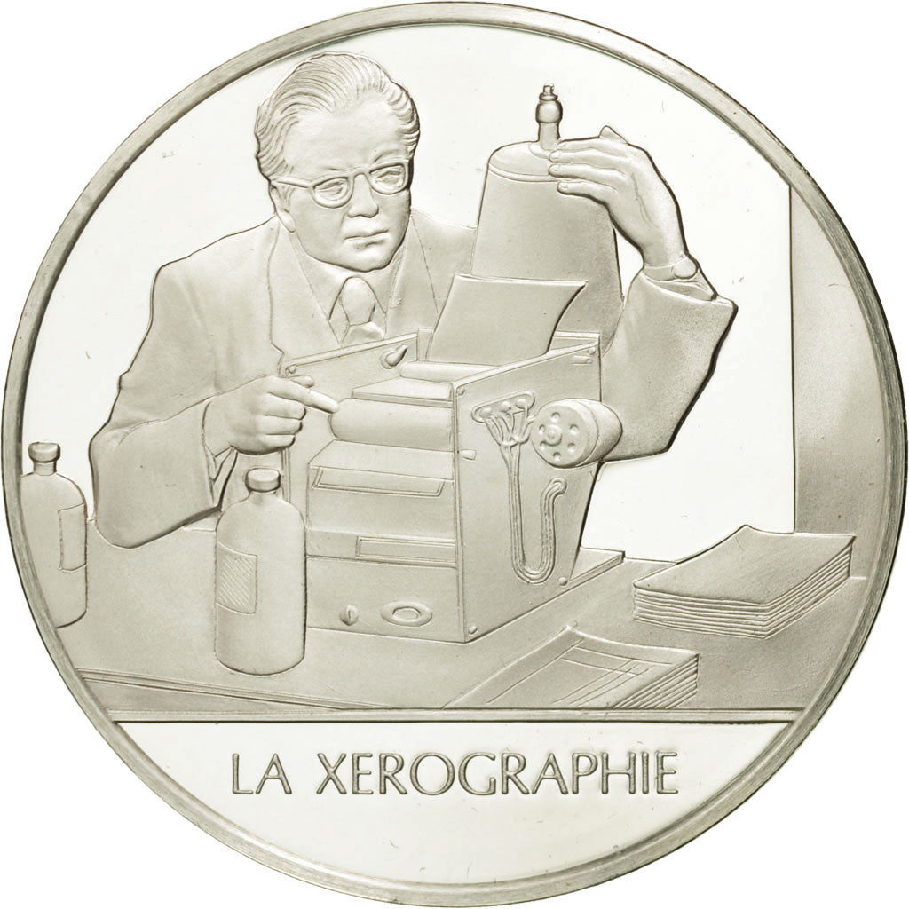 France, Medal, La xérographie, Sciences & Technologies, MS(65-70), Silver