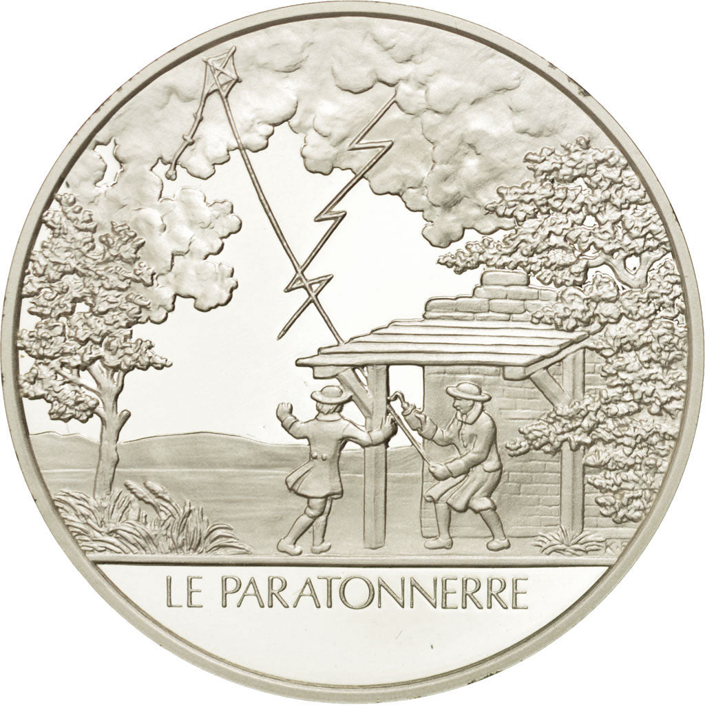 Frankreich, Medal, Le paratonnerre, Sciences & Technologies, STGL, Silber