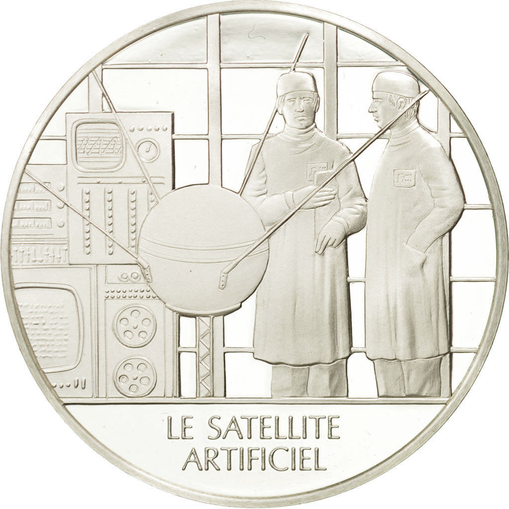Francja, Medal, Le satellite artificiel, Nauka i technologia, MS(65-70), Srebro