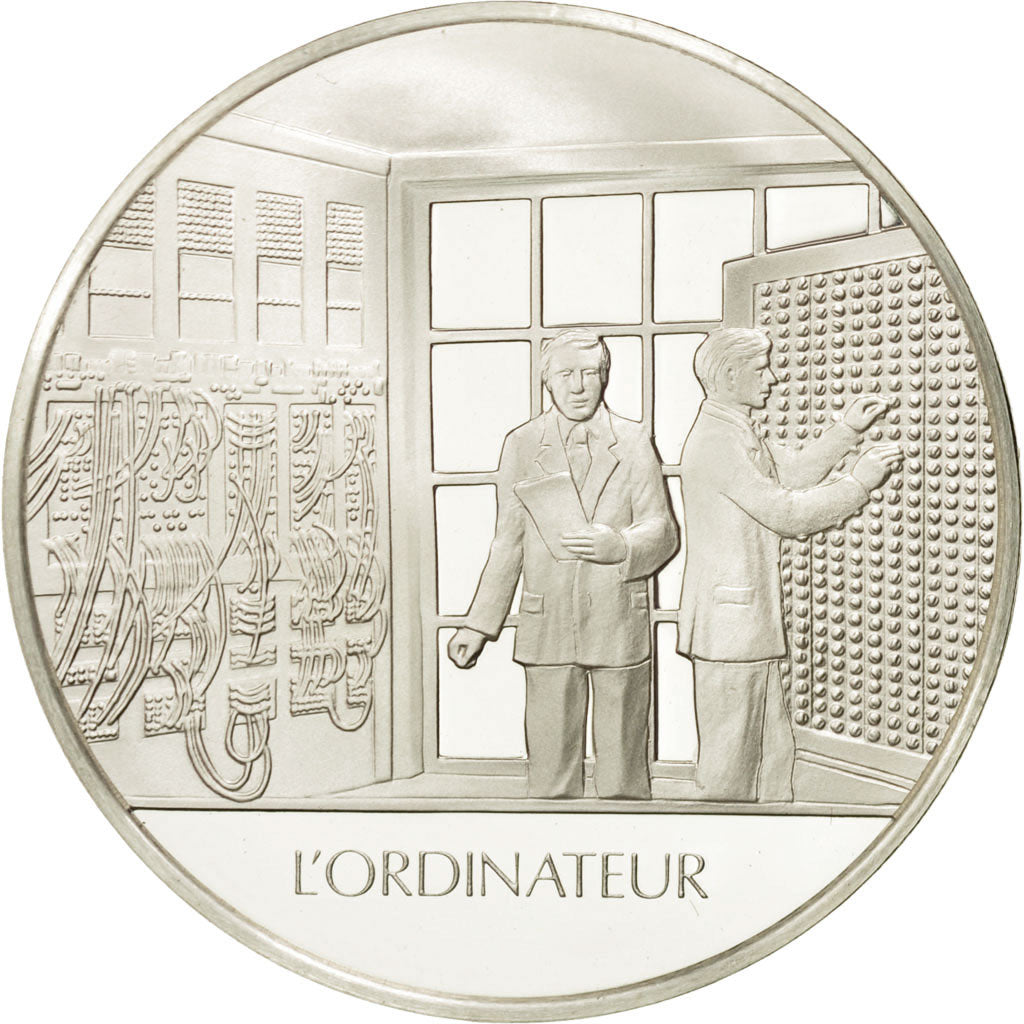 Francia, Medal, L'ordinateur, Sciences & Technologies, FDC, Argento