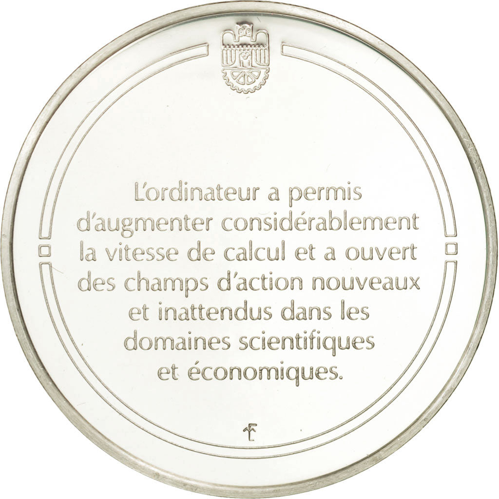 Francia, Medal, L'ordinateur, Sciences & Technologies, FDC, Argento
