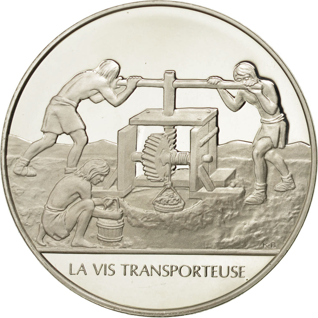 France, Medal, La vis transporteuse, Sciences & Technologies, FDC, Argent
