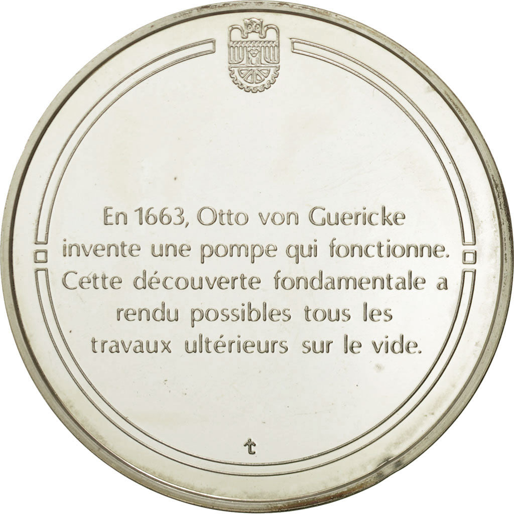 Francja, Medal, La pompe à vide, Nauka i technologia, MS(65-70), Srebro
