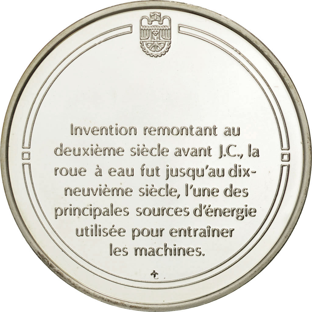 France, Medal, La roue à eau, Sciences & Technologies, FDC, Argent