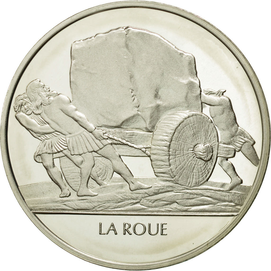 France, Medal, La roue, Sciences & Technologies, FDC, Argent